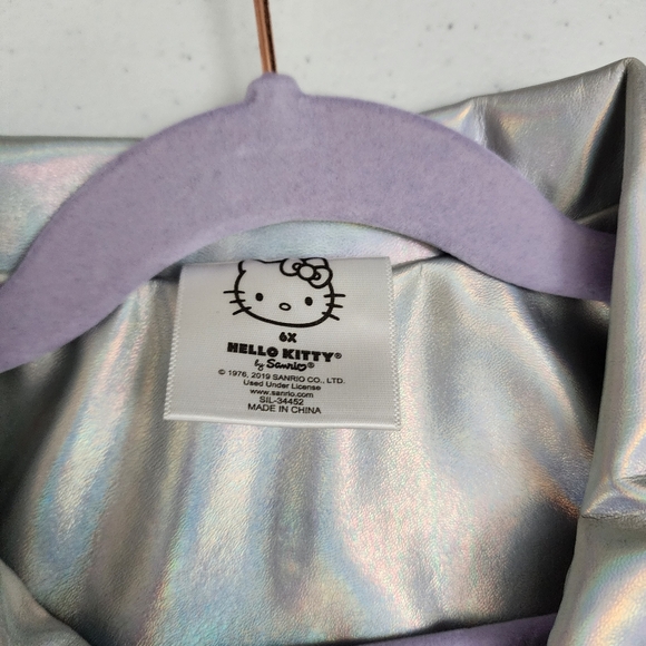 Sanrio Hello Kitty Girls Metallic Silver Moto Jacket & Pants Outfit Set Size 6 - Picture 13 of 14